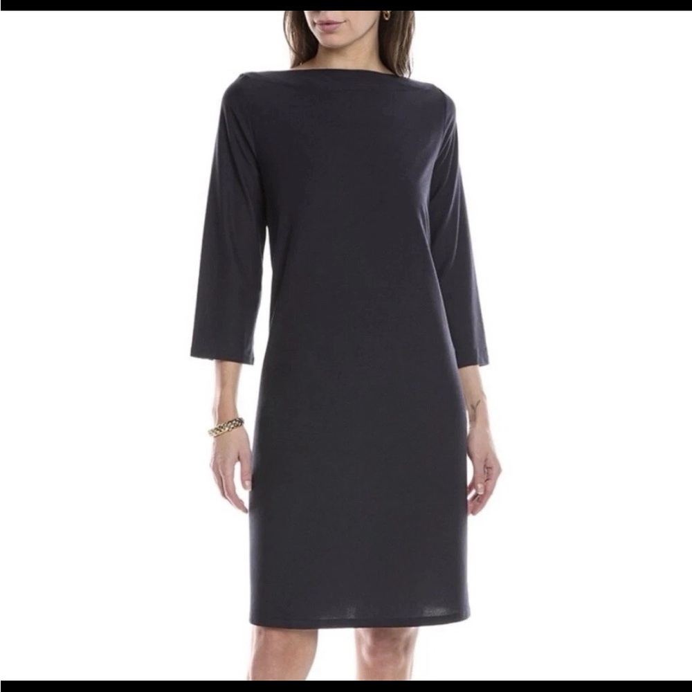 Elegant/Sophisticated/Minimalist Eileen Fisher Bateu neck dress NWT
